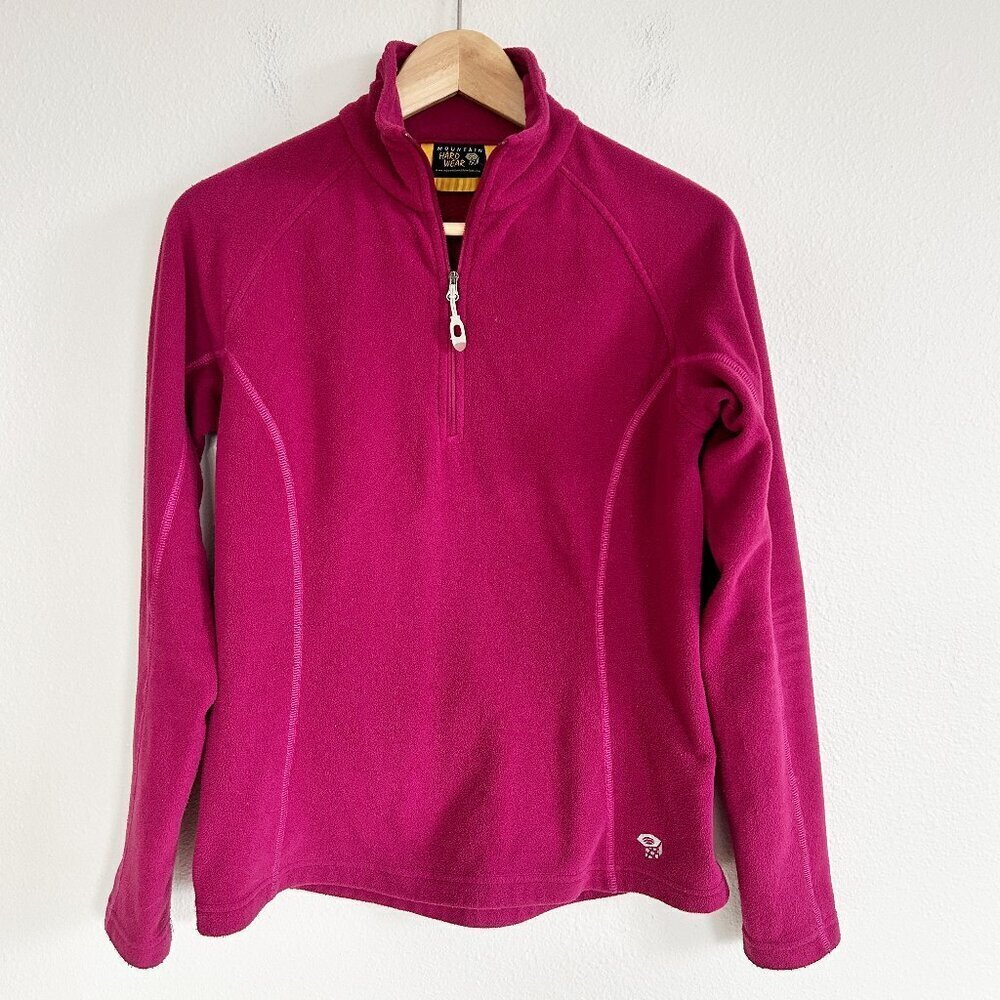 Mountain Hardwear Sweatshirt Purple 1/4 Zip Fleece Microchill Pullover